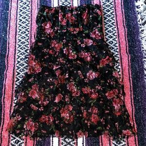 Strapless ruffle dress